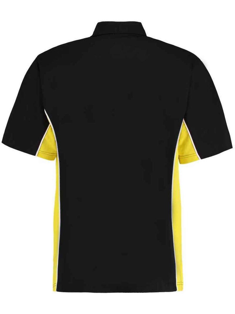 Polo motif/style jogging - kustom kit Noir Jaune Blanc - Kiabi