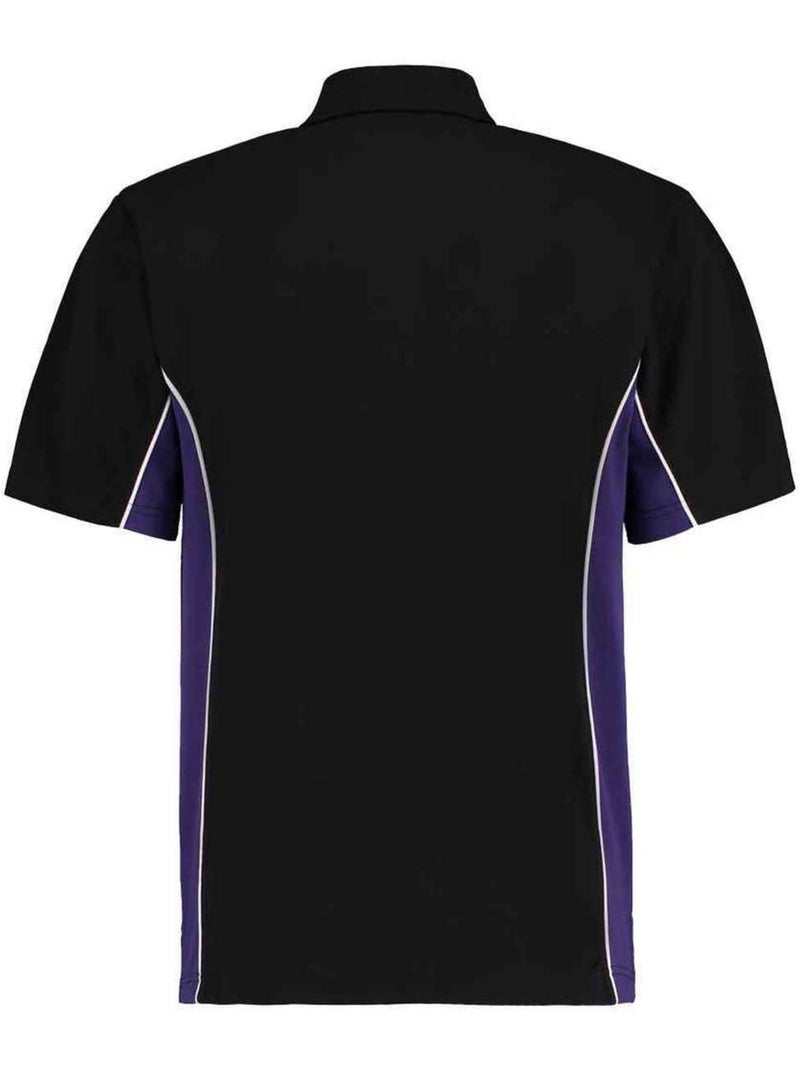 Polo motif/style jogging - kustom kit Noir Violet Blanc - Kiabi