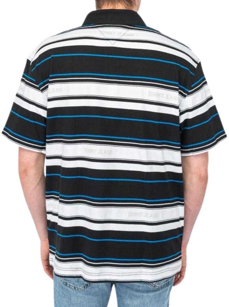 Polo motif/style rayé - tommy hilfiger Bleu Blanc Noir - Kiabi