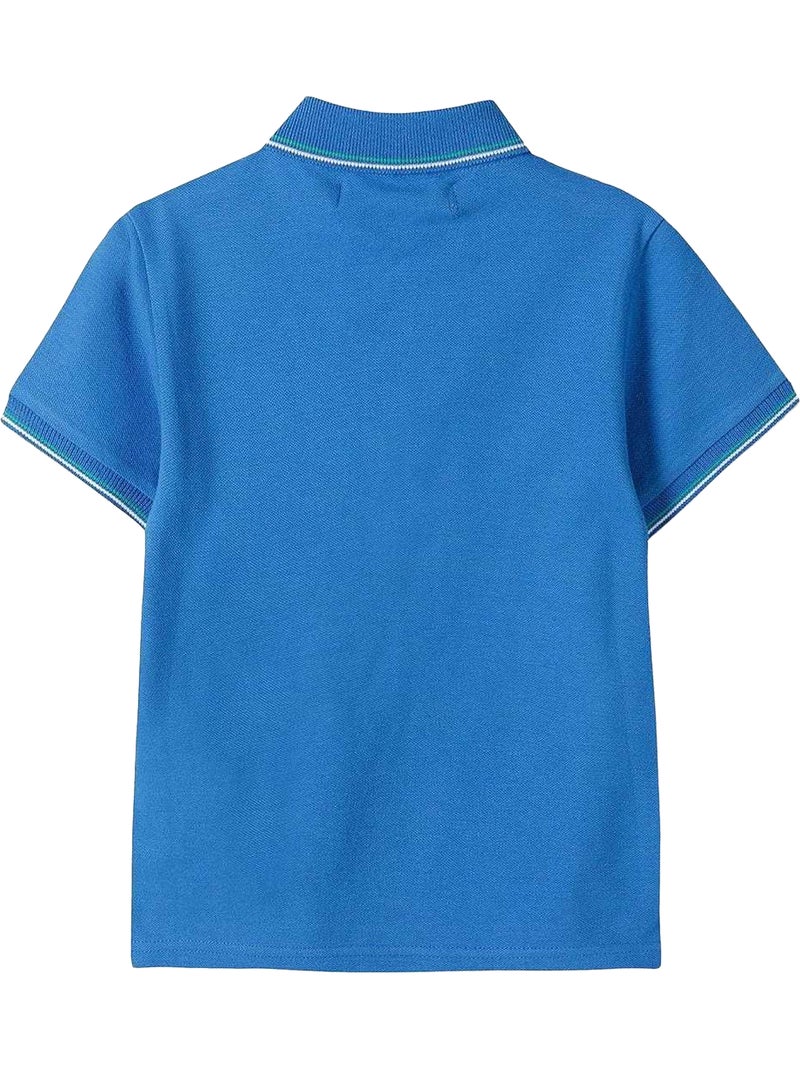 Polo motif/style rayure contrastée sur bord - minoti Bleu - Kiabi