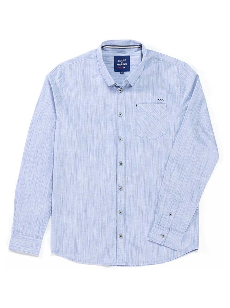 Polo noir micro jacquard Homme - Terre de Marins Bleu - Kiabi