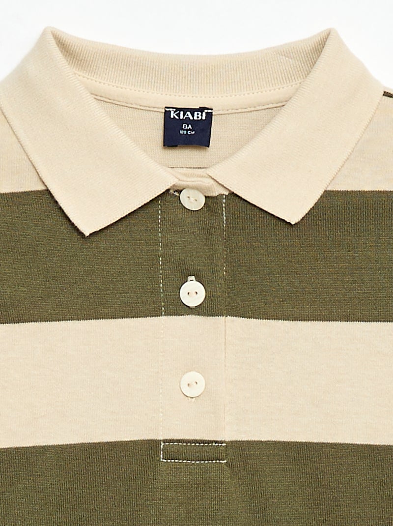 Polo oversize à rayures Vert - Kiabi