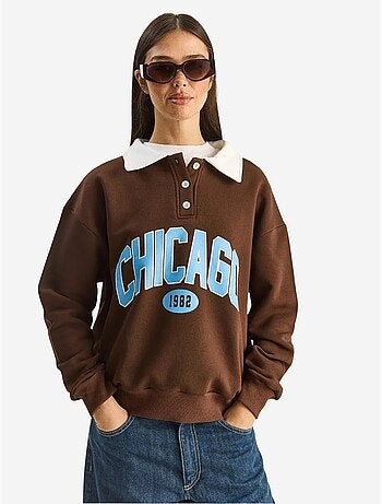 Polo oversize en maille de coton lucci