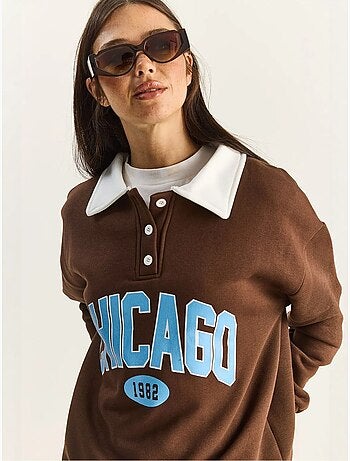 Polo oversize en maille de coton lucci