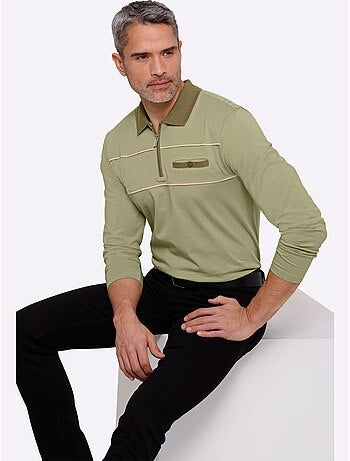 Polo passepoils contrastés tendance - taille standard - moda vilona