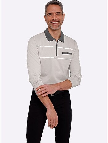 Polo passepoils contrastés tendance - taille standard - moda vilona