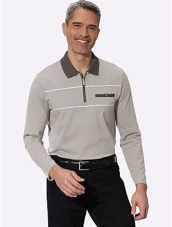 Polo passepoils contrastés tendance - taille standard - moda vilona