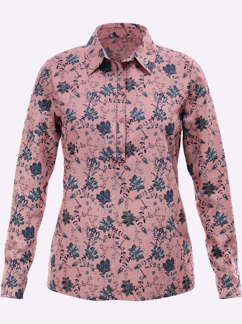 Polo Patte De Boutonnage Courte - Taille Standard - Moda Vilona Bleu Rose Bleu - Kiabi