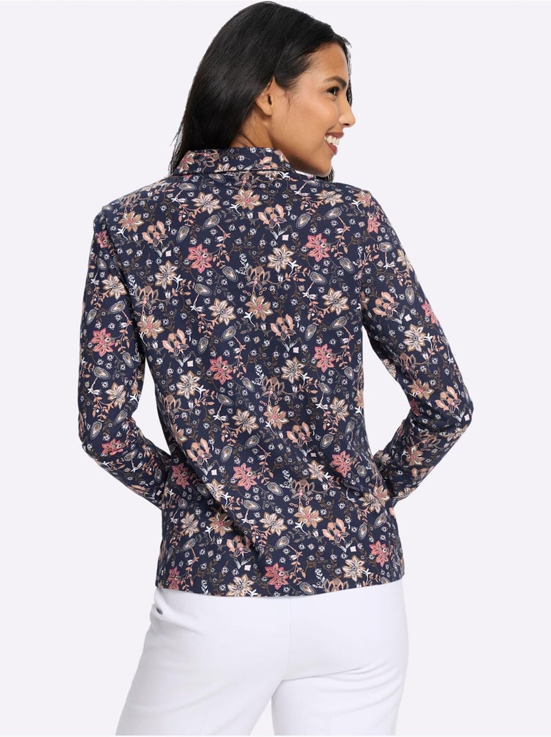 Polo Patte De Boutonnage Courte - Taille Standard - Moda Vilona Bleu Rose foncé - Kiabi