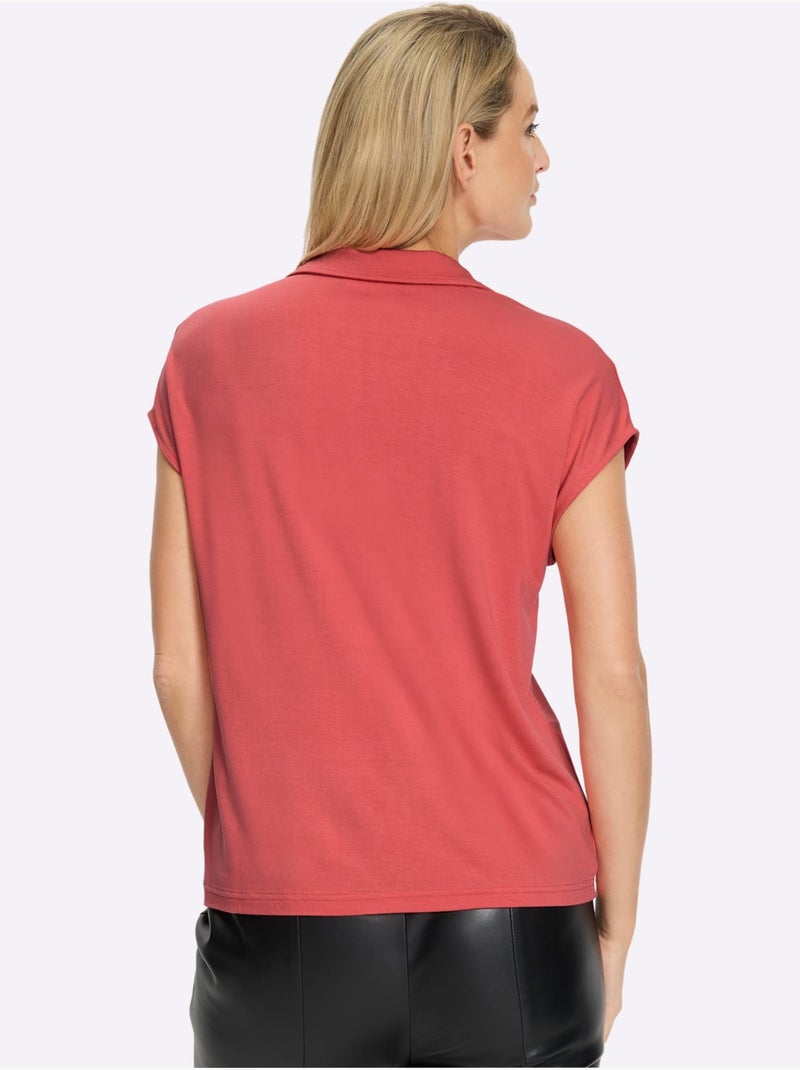 Polo Petites Pierres Brillantes Fantaisie - Taille Standard - Helline Rose - Kiabi