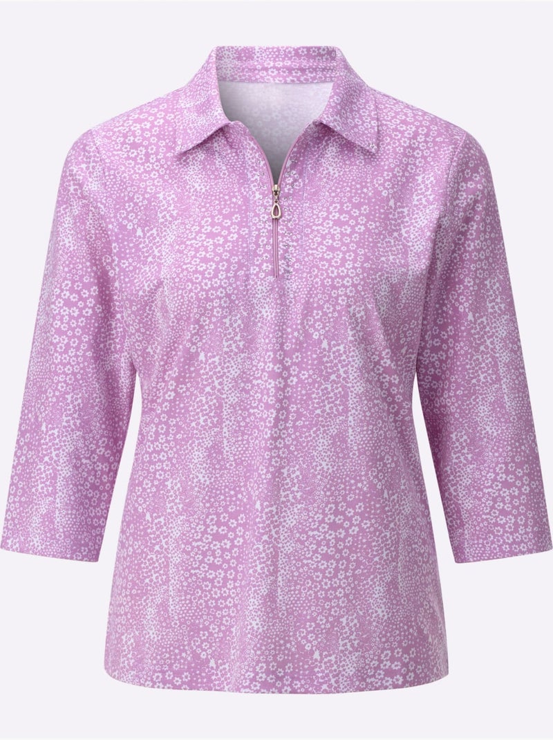 Polo Petites Pierres Brillantes Fantaisie - Taille Standard - Witt Blanc Rose - Kiabi