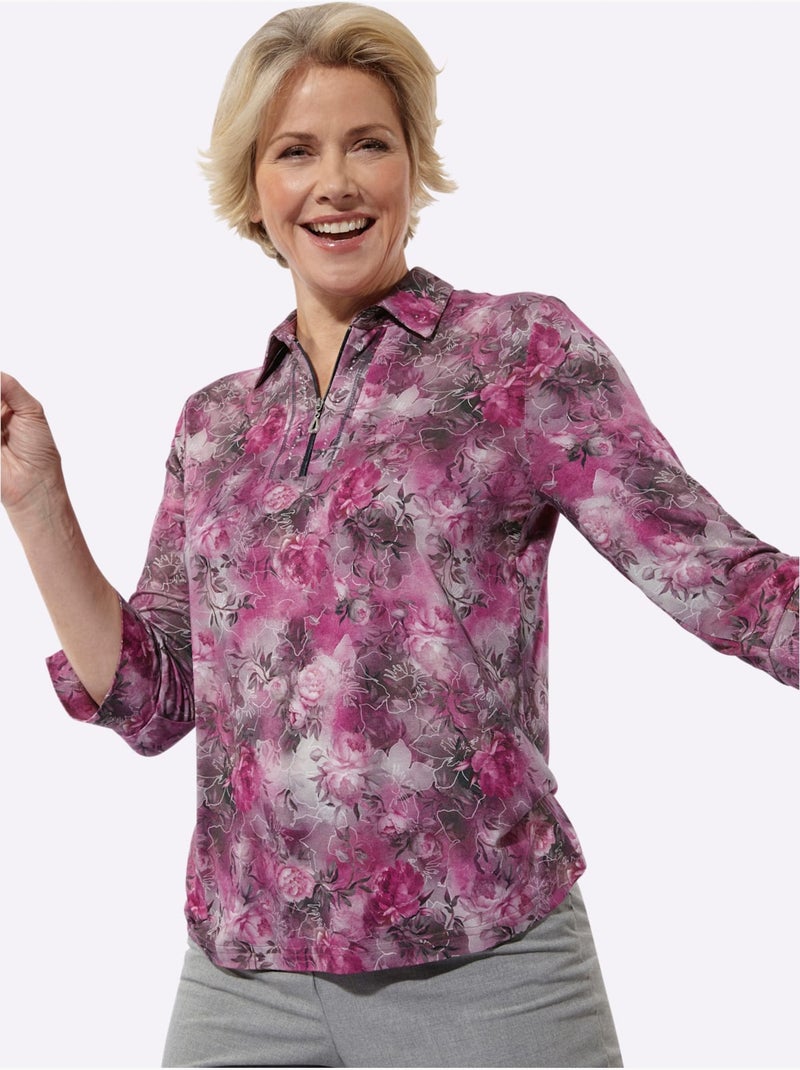 Polo petites pierres brillantes fantaisie - taille standard - witt Gris Mauve Gris - Kiabi