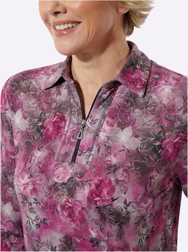 Polo petites pierres brillantes fantaisie - taille standard - witt Gris Mauve Gris - Kiabi