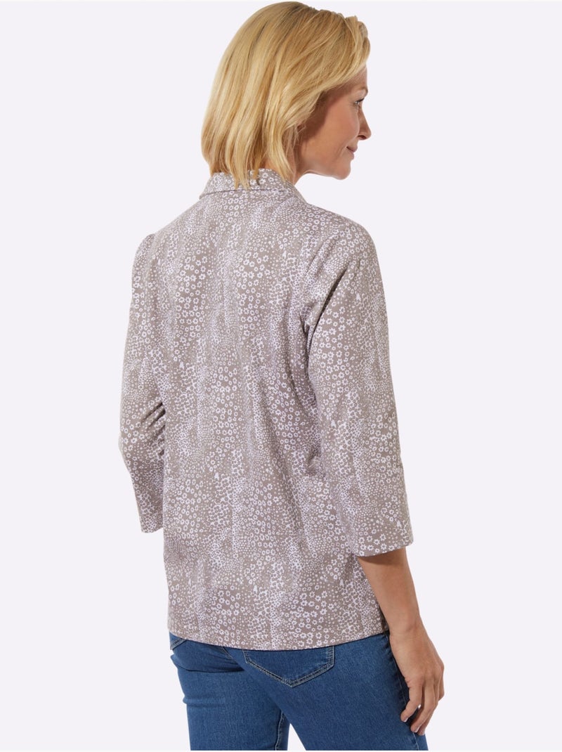 Polo Petites Pierres Brillantes Fantaisie - Taille Standard - Witt Taupe - Kiabi