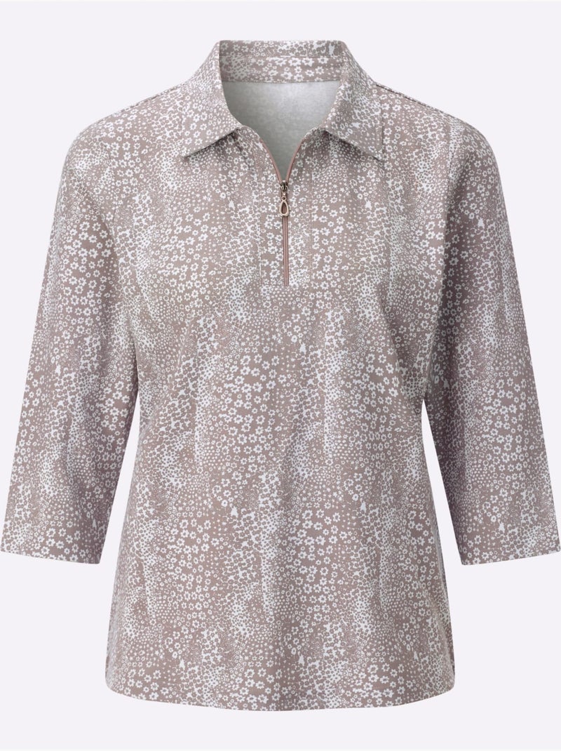 Polo Petites Pierres Brillantes Fantaisie - Taille Standard - Witt Taupe - Kiabi