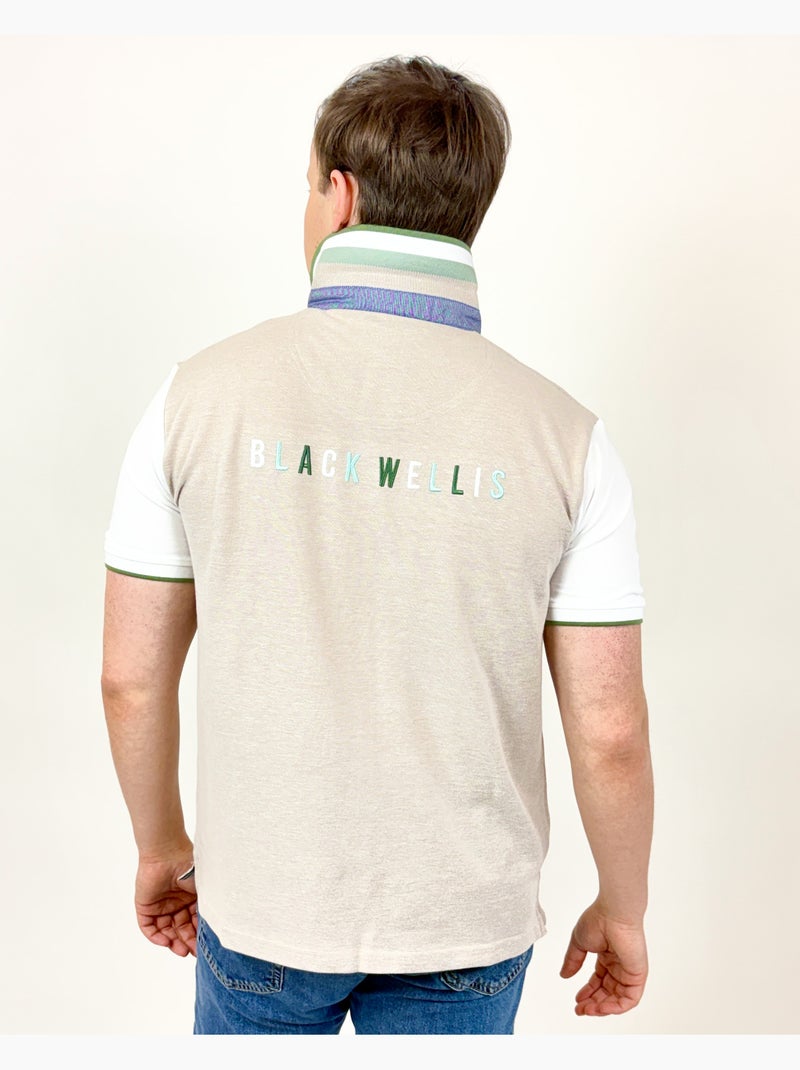 POLO PIERRE CHIC Beige/Blanc - Kiabi