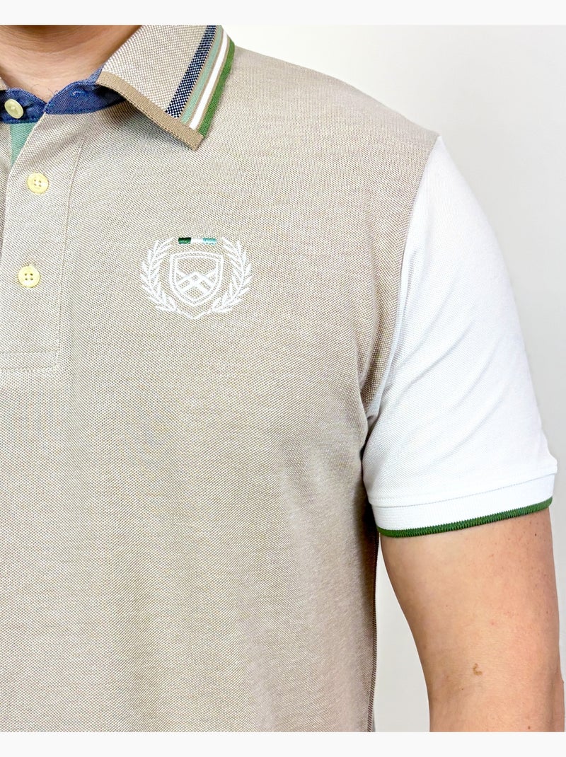 POLO PIERRE CHIC Beige/Blanc - Kiabi