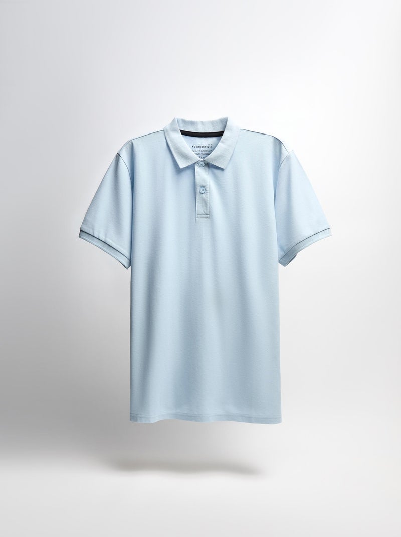 Polo piqué à manches courtes Bleu - Kiabi