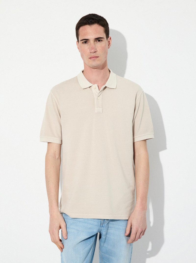 Polo piqué à manches courtes MO Fashion Beige - Kiabi