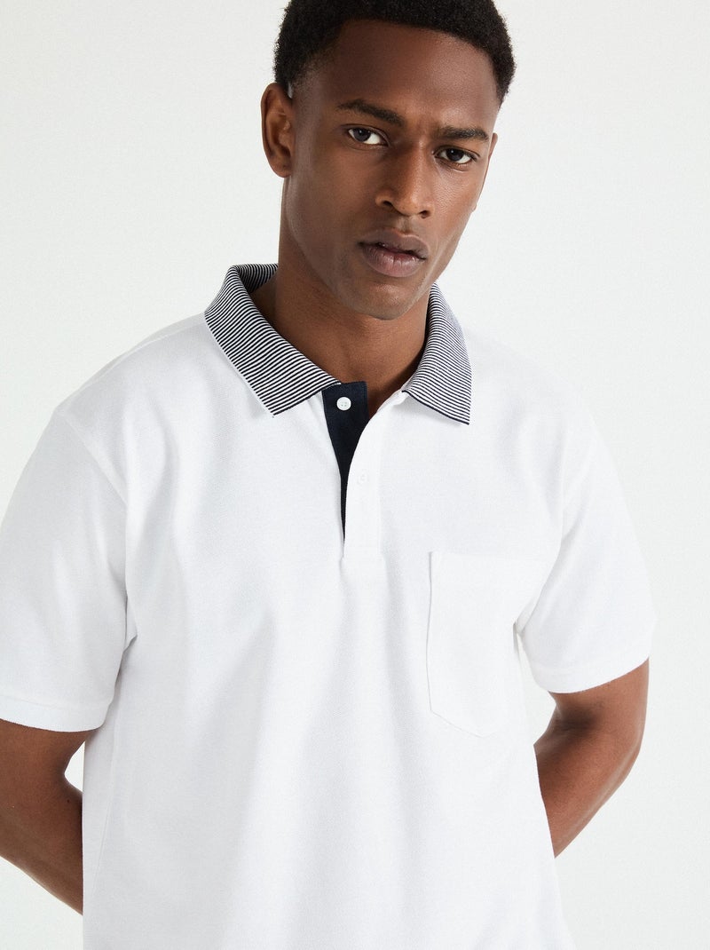 Polo piqué à manches courtes MO Fashion Blanc - Kiabi