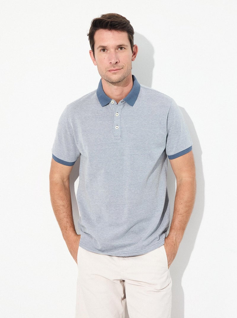 Polo piqué à manches courtes MO Fashion Bleu - Kiabi