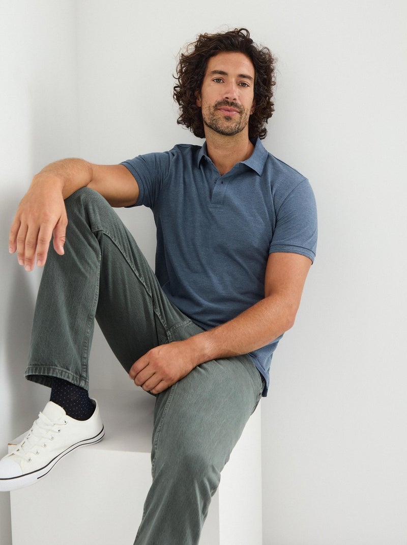 Polo piqué à manches courtes MO Fashion Bleu - Kiabi