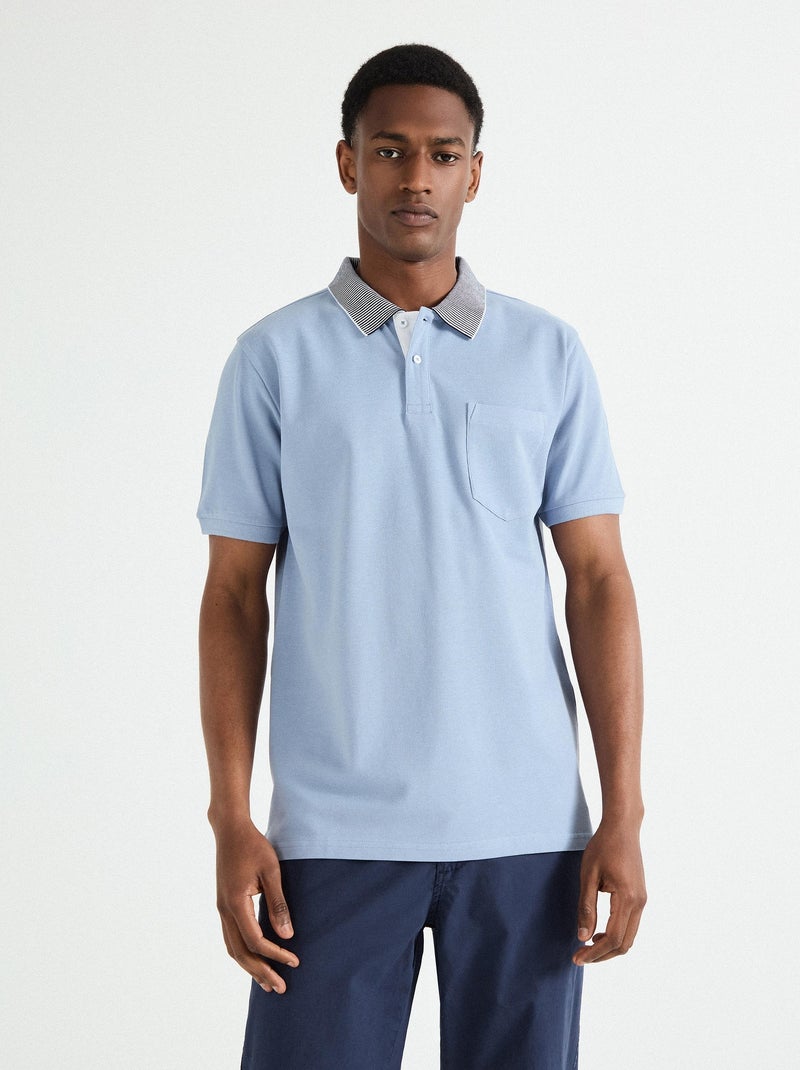 Polo piqué à manches courtes MO Fashion Bleu - Kiabi