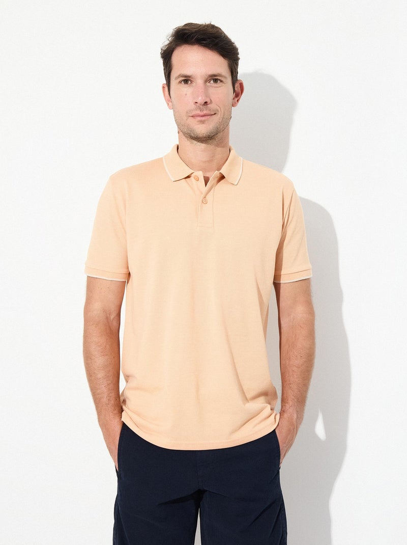 Polo piqué à manches courtes MO Fashion Orange - Kiabi
