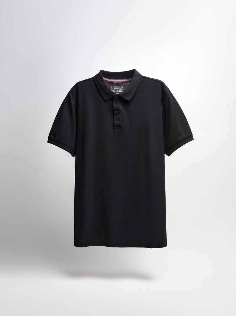 Polo piqué à manches courtes Noir - Kiabi