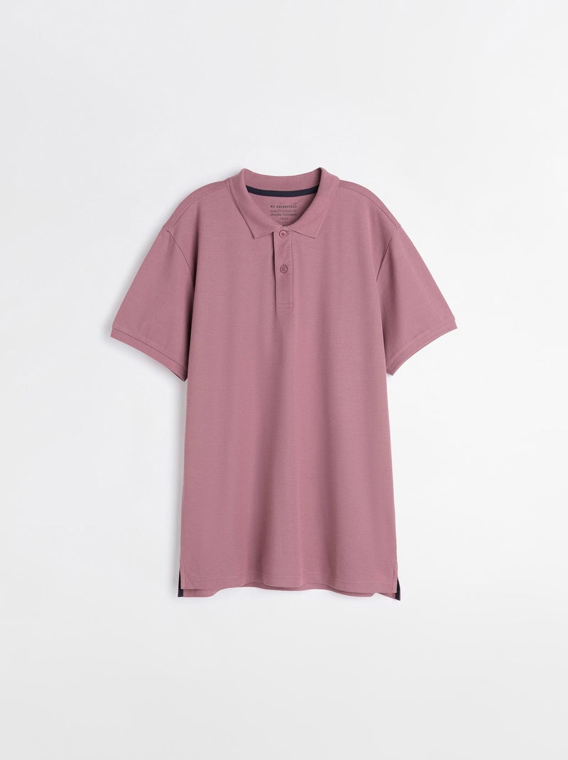 Polo piqué à manches courtes Rose - Kiabi