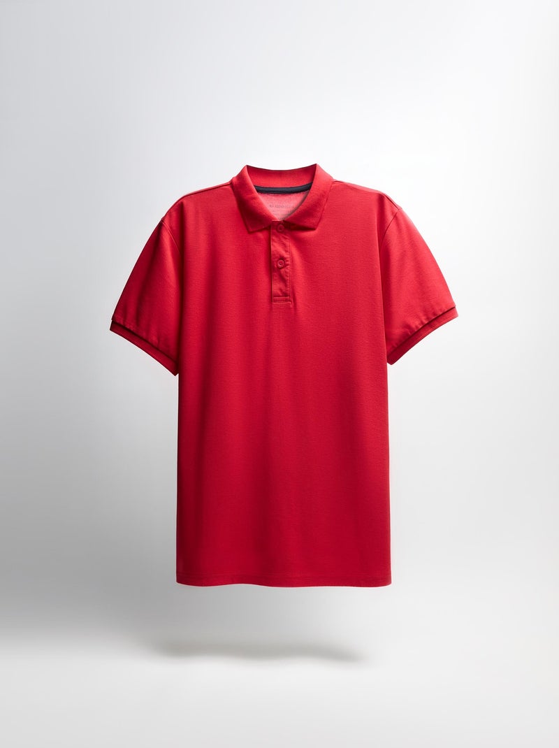 Polo piqué à manches courtes Rouge - Kiabi