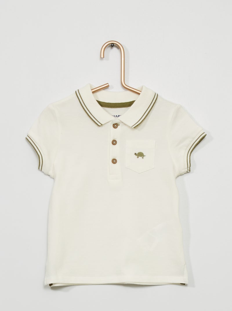 Polo piqué Blanc - Kiabi