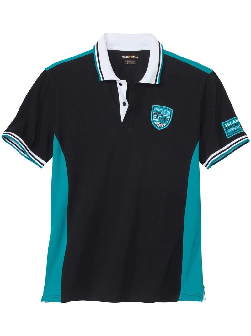 Polo Piqué Pacific   - ATLAS FOR MEN Noir - Kiabi