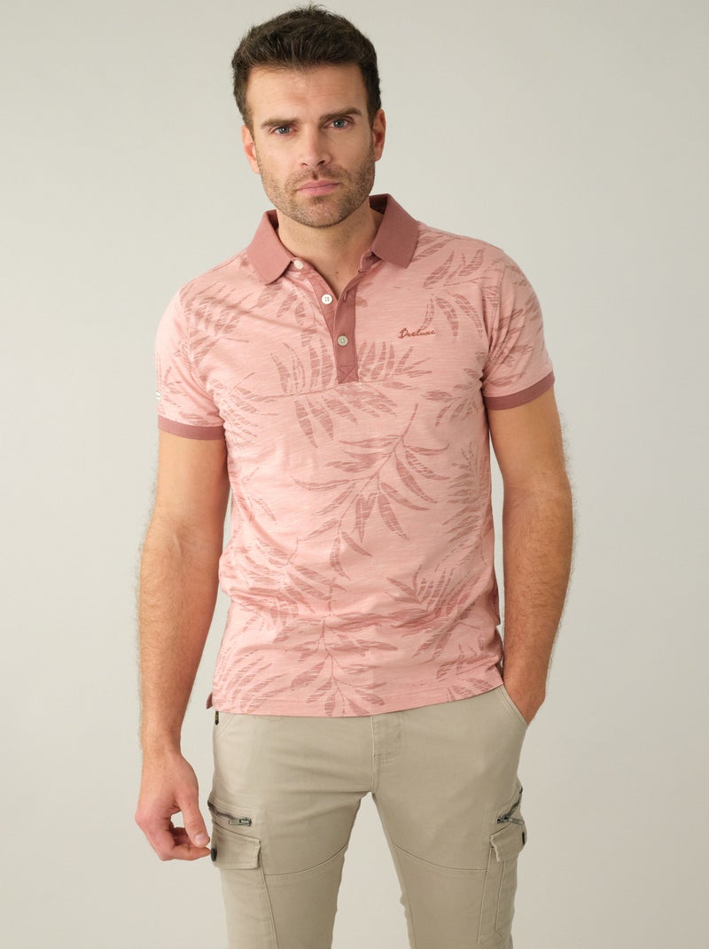 Polo pour homme avec broderie 'Deeluxe' Vieux rose - Kiabi