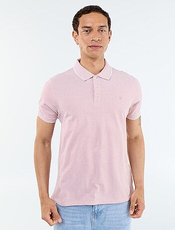 Polo en coton uni pour homme à manches courtes