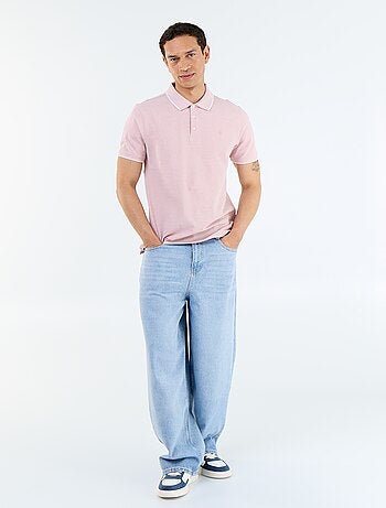 Polo en coton uni pour homme à manches courtes