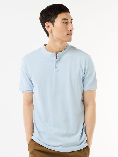 Polo pour homme en maille piquée avec col tunisien - Kiabi Polo pour homme en maille piquée avec col tunisien - Kiabi