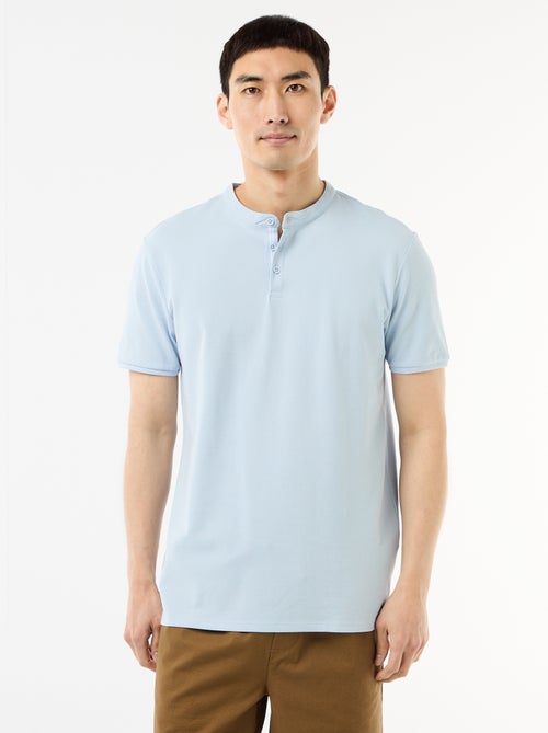 Polo pour homme en maille piquée avec col tunisien - Kiabi Polo pour homme en maille piquée avec col tunisien - Kiabi