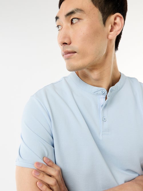 Polo pour homme en maille piquée avec col tunisien - Kiabi Polo pour homme en maille piquée avec col tunisien - Kiabi