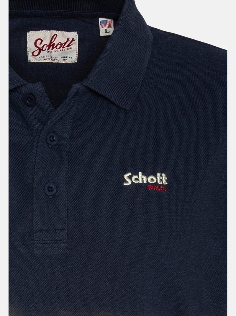 Polo Pscasual  - Schott Bleu - Kiabi