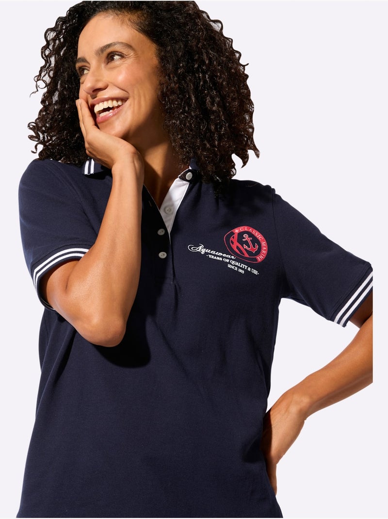 Polo Pur Coton - Taille Standard - Witt Bleu marine - Kiabi