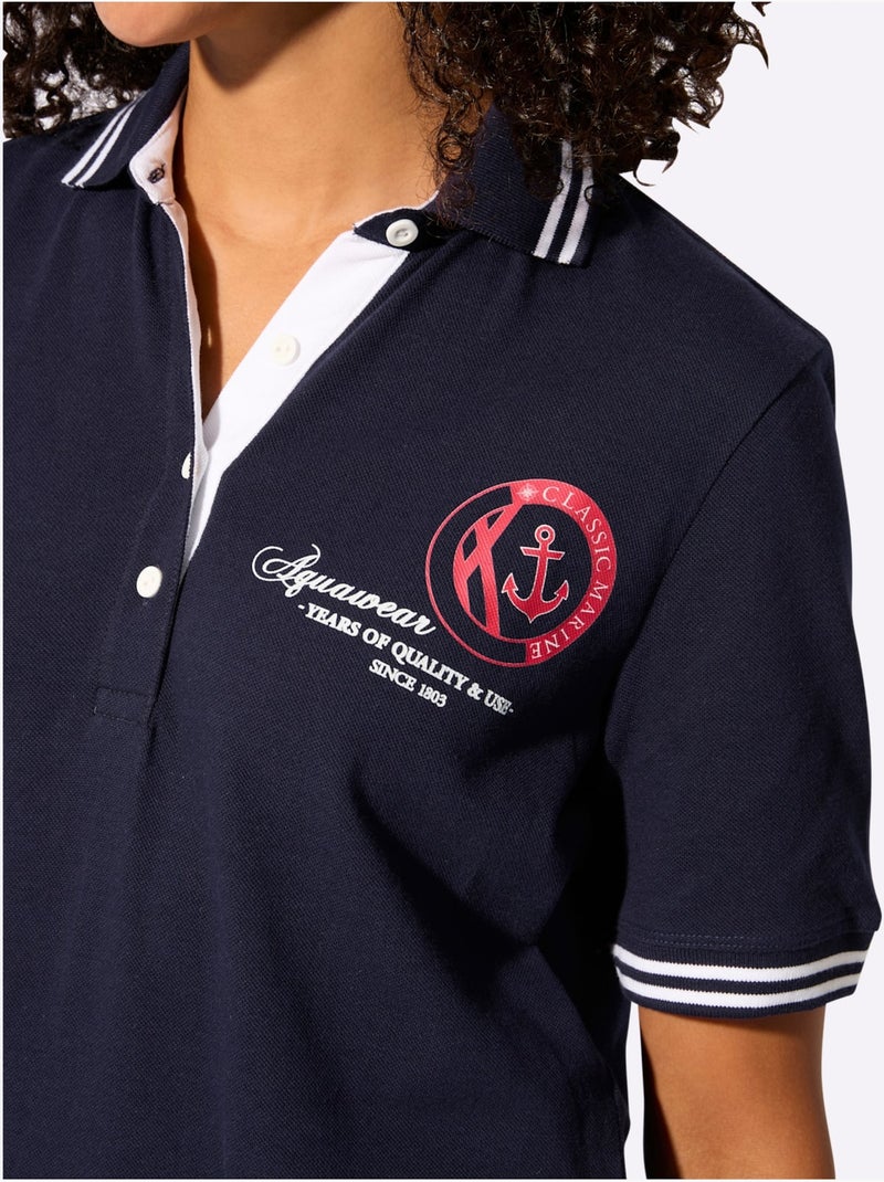 Polo Pur Coton - Taille Standard - Witt Bleu marine - Kiabi