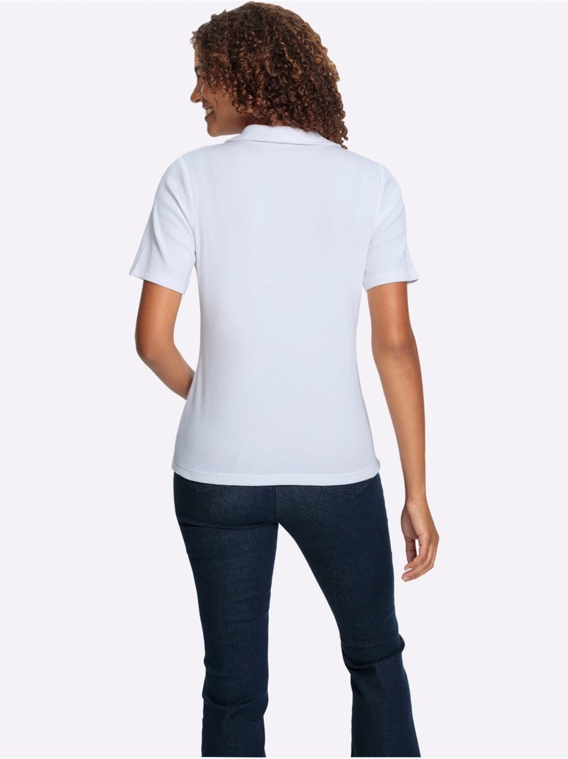 Polo Qualité Coton - Taille Standard - Witt Blanc - Kiabi