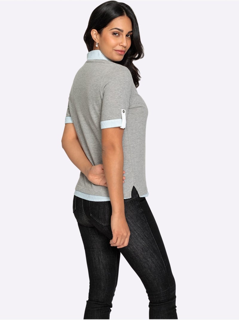 Polo Qualité Coton - Taille Standard - Witt Gris chiné - Kiabi