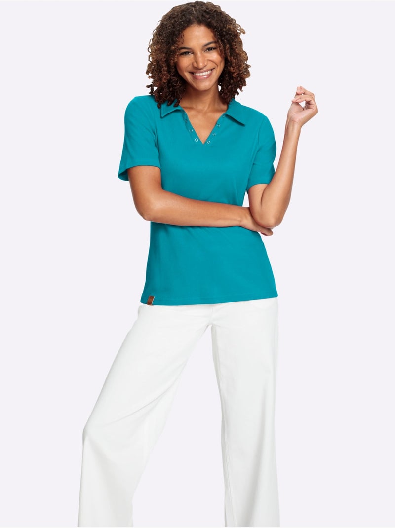 Polo Qualité Coton - Taille Standard - Witt Turquoise - Kiabi