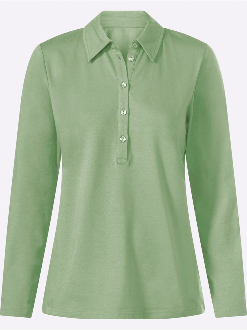 Polo qualité coton - taille standard - witt Vert eucalyptus - Kiabi