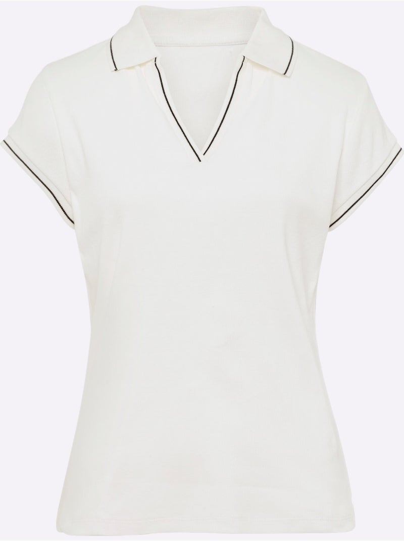 Polo Qualité Coton Doux Sur La Peau - Taille Standard - Helline Ecru - Kiabi