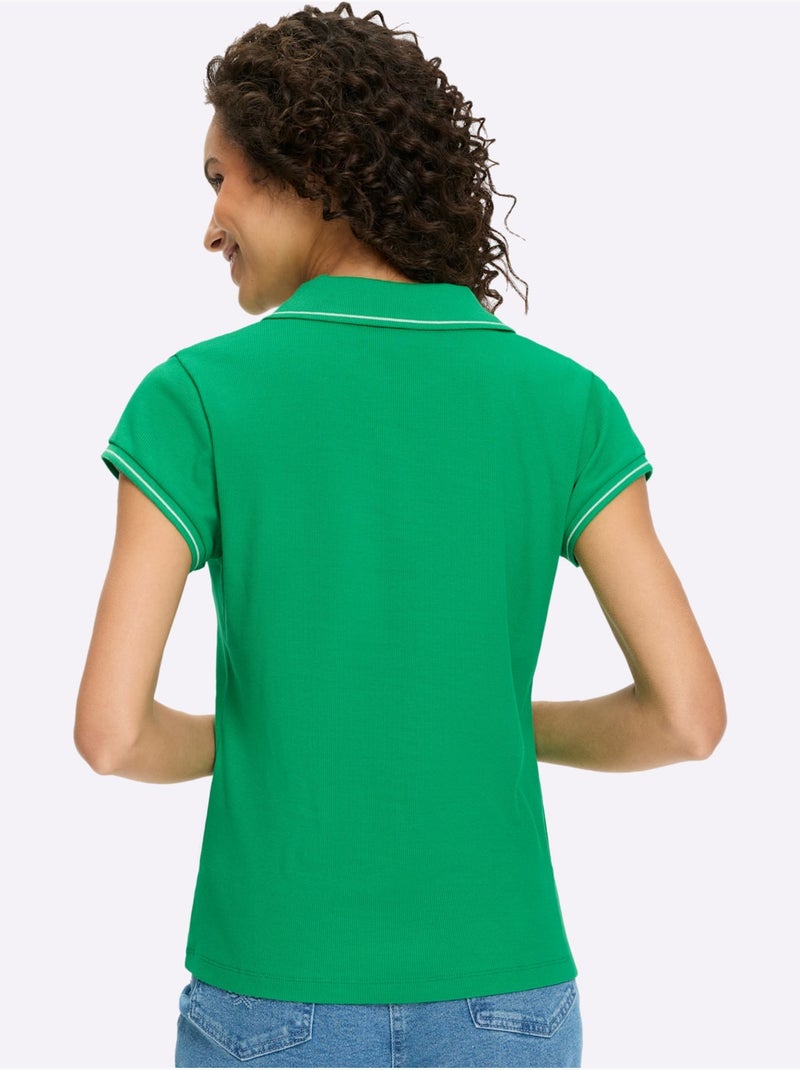Polo Qualité Coton Doux Sur La Peau - Taille Standard - Helline Vert - Kiabi
