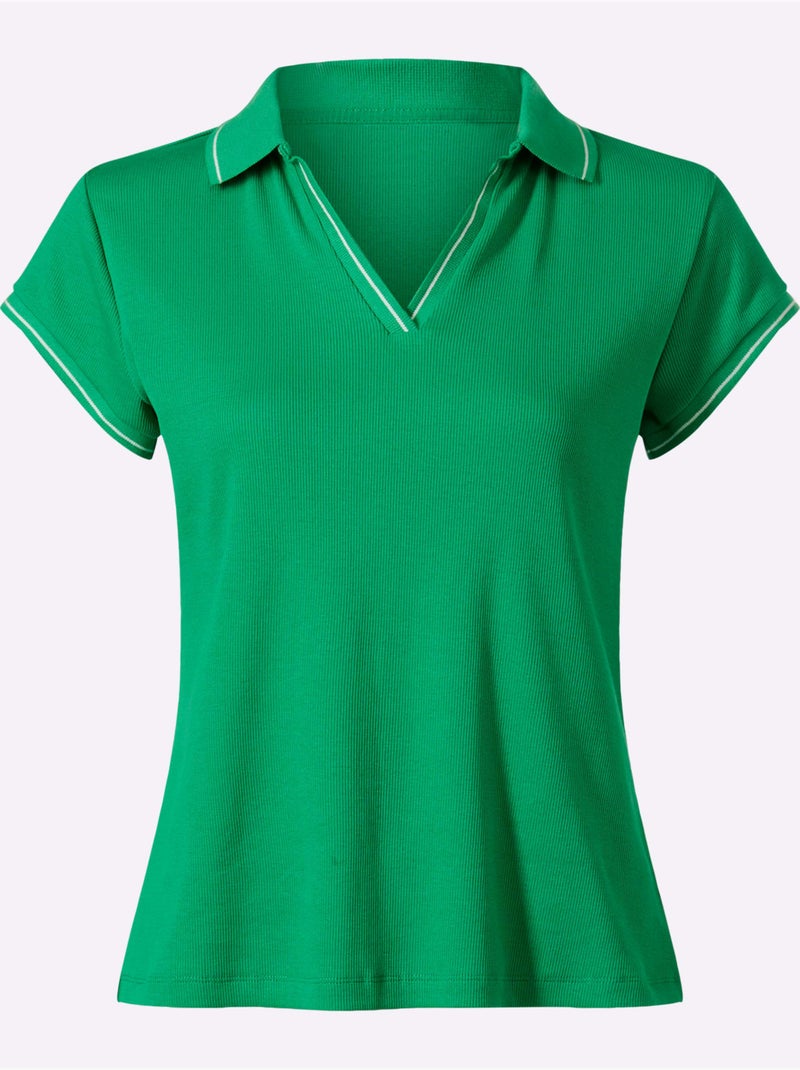 Polo Qualité Coton Doux Sur La Peau - Taille Standard - Helline Vert - Kiabi
