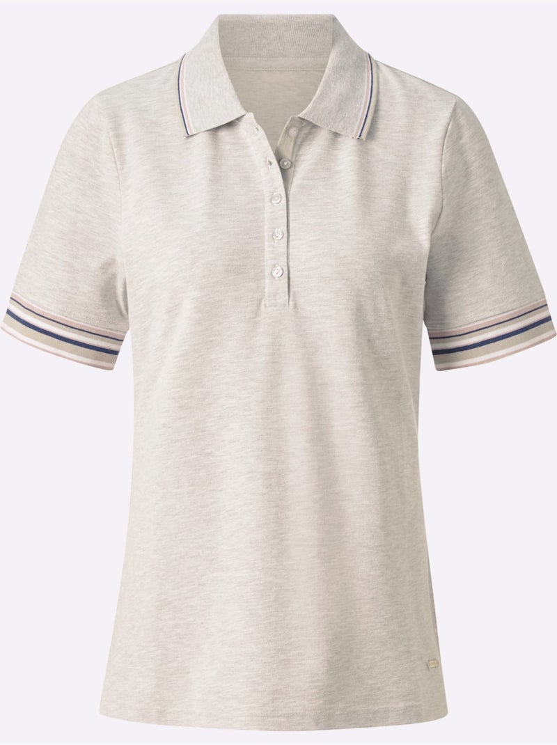 Polo Qualité Coton Doux Sur La Peau - Taille Standard - Witt Gris chiné - Kiabi